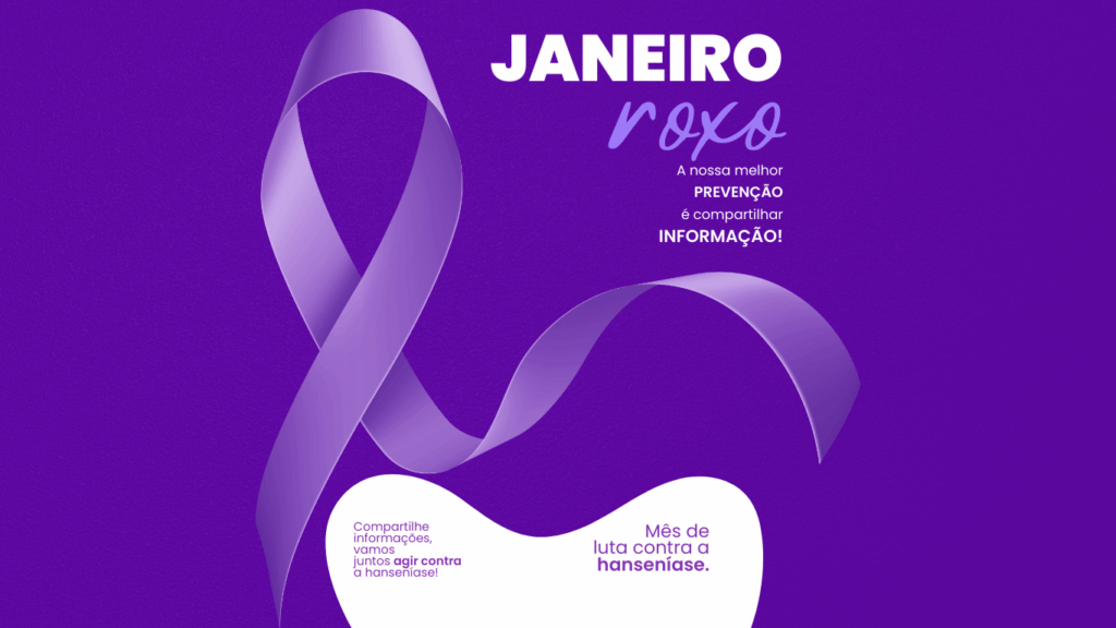 Instagram post minimalista apoio campanha janeiro roxo luta contra a hanseniase 1