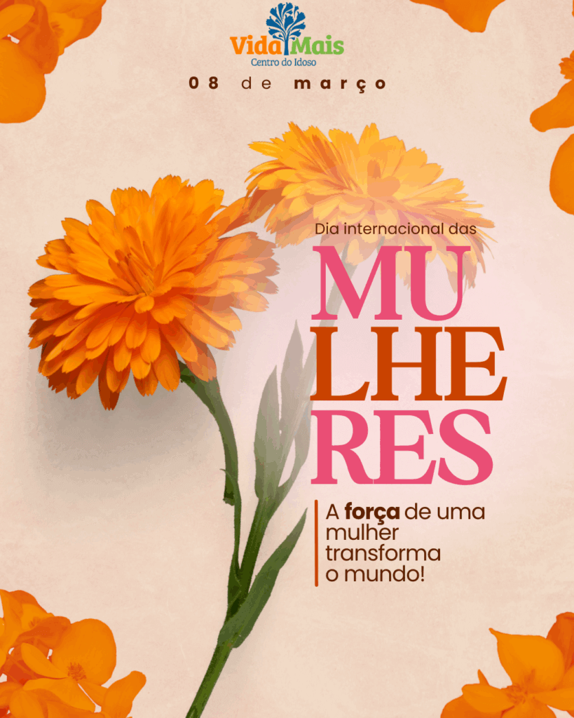 Post Instagram Dia das Mulheres Floral Laranja