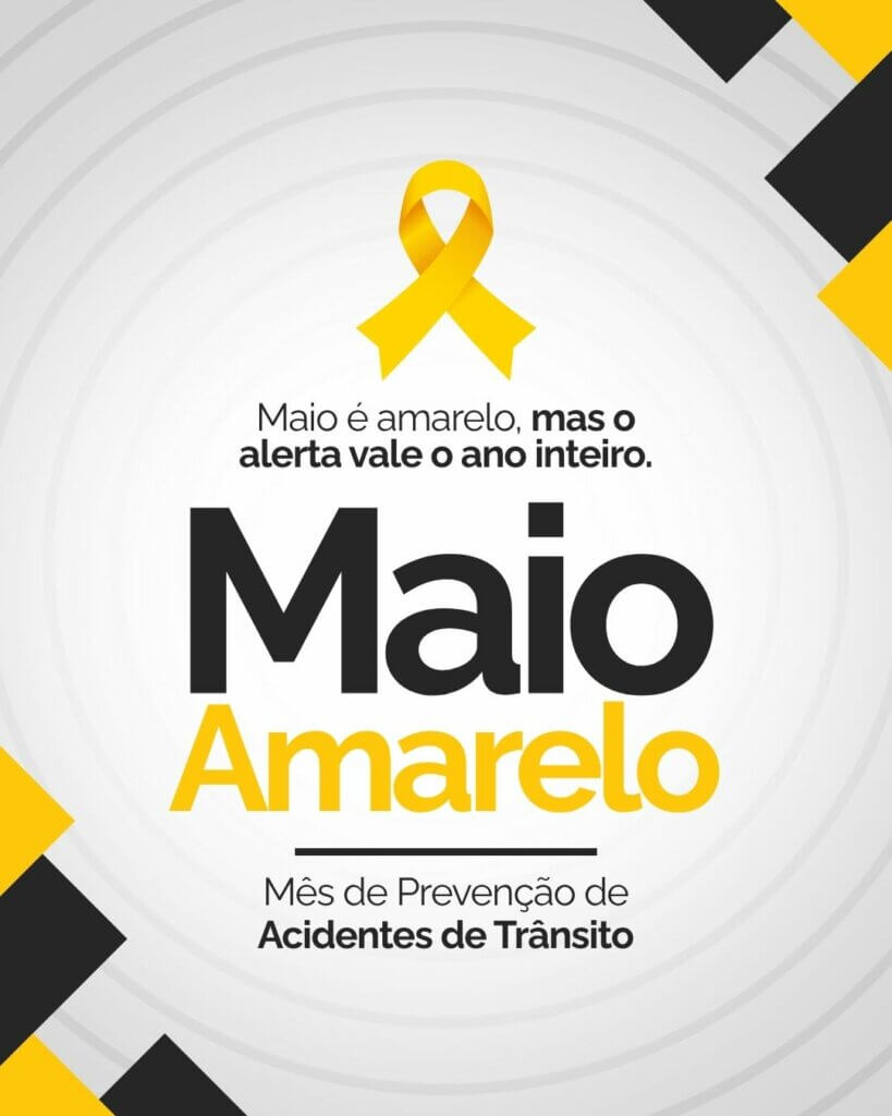 Instagram Post Maio Amarelo Simples Amarelo e Preto